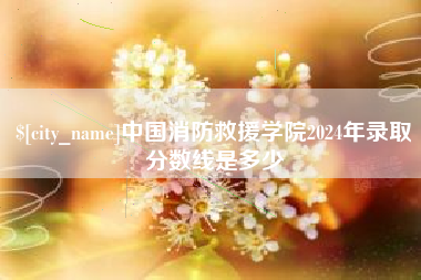 厦门中国消防救援学院2024年录取分数线是多少