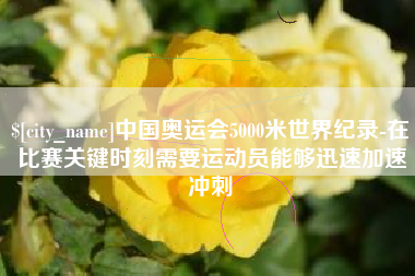 厦门中国奥运会5000米世界纪录-在比赛关键时刻需要运动员能够迅速加速冲刺