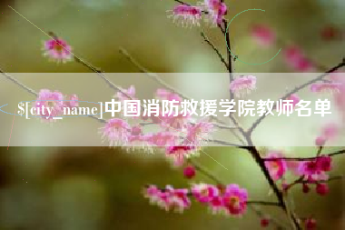 厦门中国消防救援学院教师名单