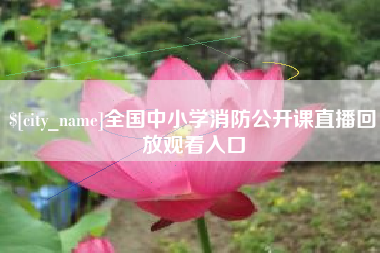 厦门全国中小学消防公开课直播回放观看入口