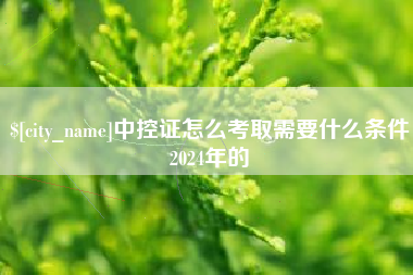 厦门中控证怎么考取需要什么条件2024年的