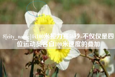 厦门4x100米接力赛56秒-不仅仅是四位运动员各自100米速度的叠加