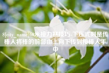 厦门60米接力赛技巧-下压式则是传棒人将棒的前部由上向下传到接棒人手中